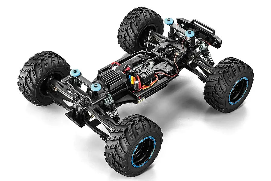 BlackZon Smyter Turbo MT RC Monster Truck Electric Brushless 4WD 1/12 Scale RTR - Blue image 135952