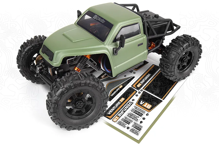 HPI Venture18 CC Flux RC Rock Crawler Electric Brushless 4WD 1/16 Scale - Green image 136136
