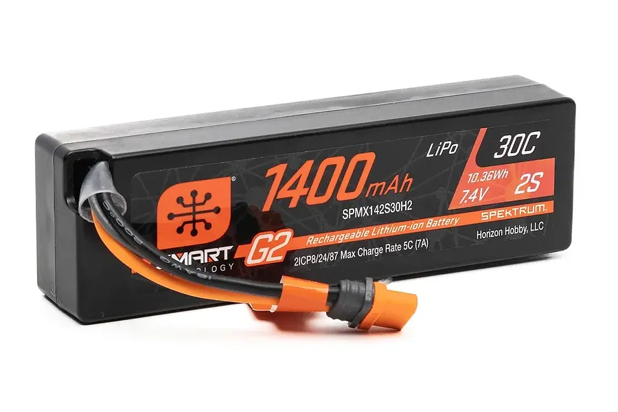 Spektrum Smart G2 7.4V 1400mAh 30C Hard Case LiPo Battery image 136244