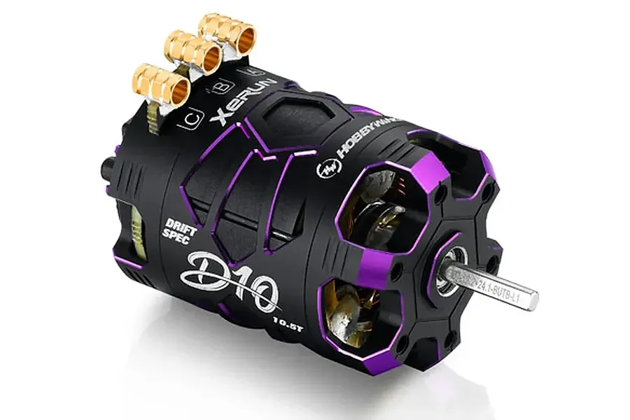 Hobbywing Xerun D10 10.5T 4600Kv Sensored Brushless Motor - Purple Spirit Edition image 136319