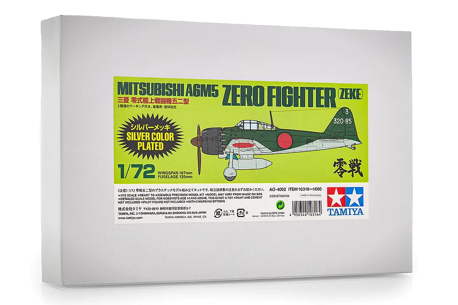 Tamiya 1/72 Silver Plated Mitsubishi A6M5/5A Zero Zeke Fighter Scaled Plastic Model Kit image 136341