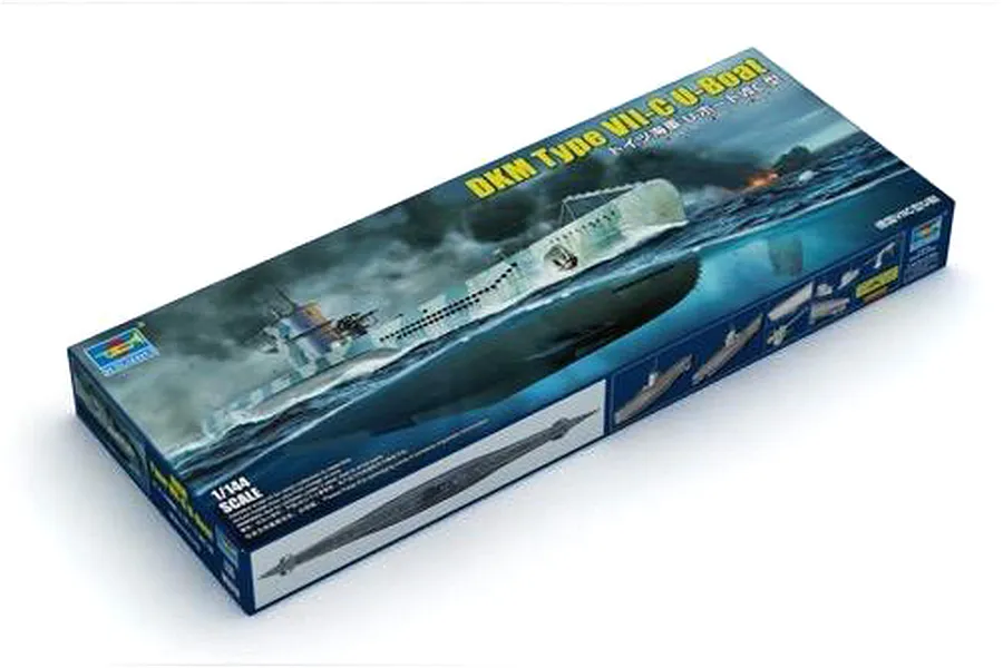 Trumpeter 1/144 DKM Navy Type VII-C U-Boat Scaled Plastic Model Kit image 136355
