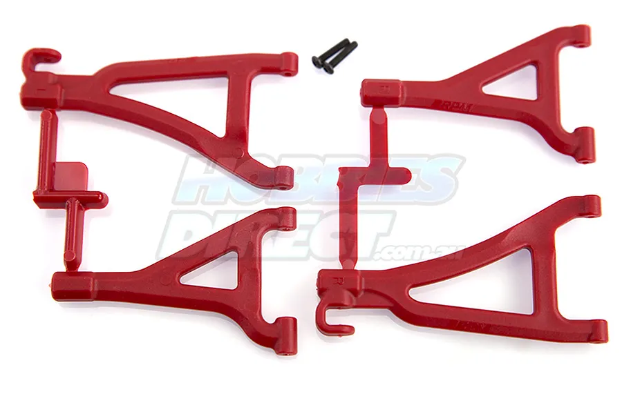RPM Red 1/16 E-Revo Front Upper &amp;amp; Lower Suspension Arm Set image 13721