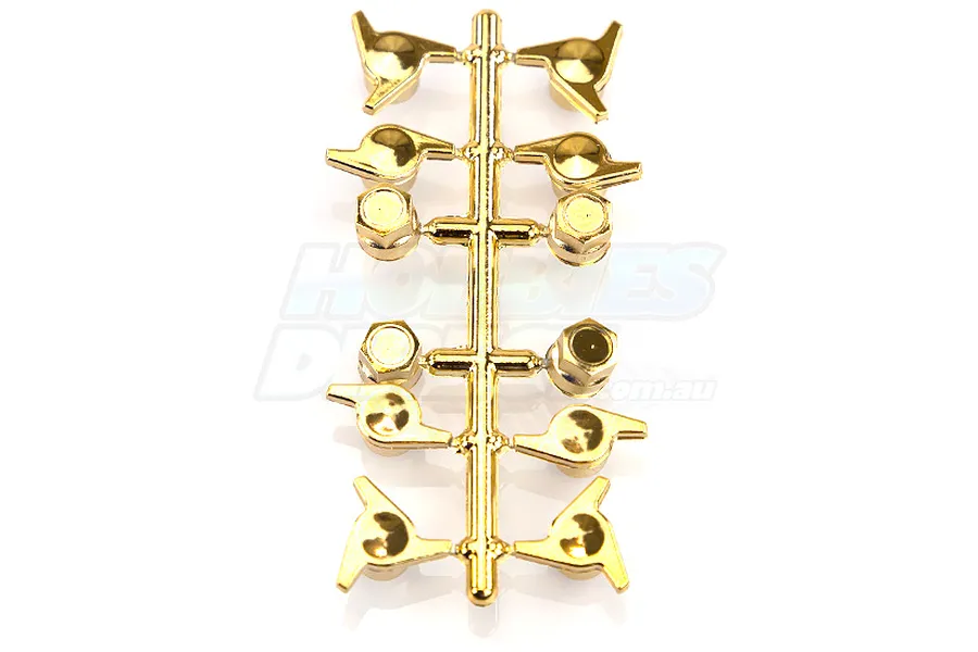 RPM Gold 4mm Plastic Wheel Nut Cap Set image 1