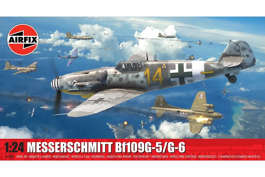 Airfix 1/24 Messerschmitt Bf109G-5/G-6 Fighter Scaled Plastic Model Kit image 138150