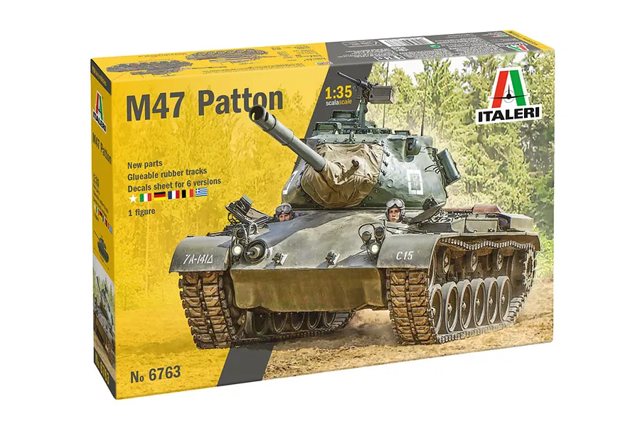 Italeri 1/35 M47 Patton Medium Tank Scaled Plastic Model Kit image 138228