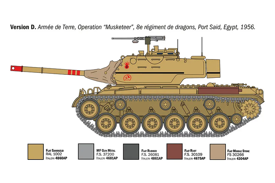 Italeri 1/35 M47 Patton Medium Tank Scaled Plastic Model Kit image 138233
