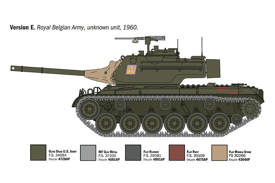 Italeri 1/35 M47 Patton Medium Tank Scaled Plastic Model Kit image 138234