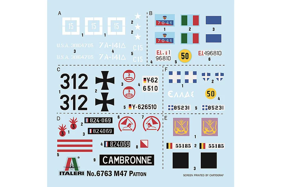 Italeri 1/35 M47 Patton Medium Tank Scaled Plastic Model Kit image 138236