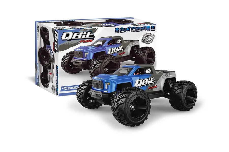Maverick QBit Flux RC Monster Truck Electric Brushless 4WD 1/16 Scale RTR - Blue image 138585