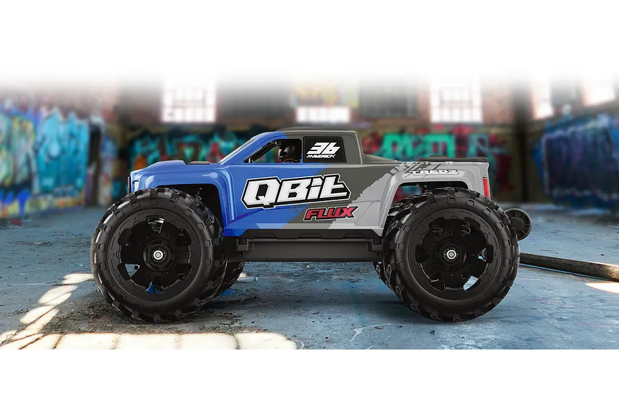 Maverick QBit Flux RC Monster Truck Electric Brushless 4WD 1/16 Scale RTR - Blue image 138587