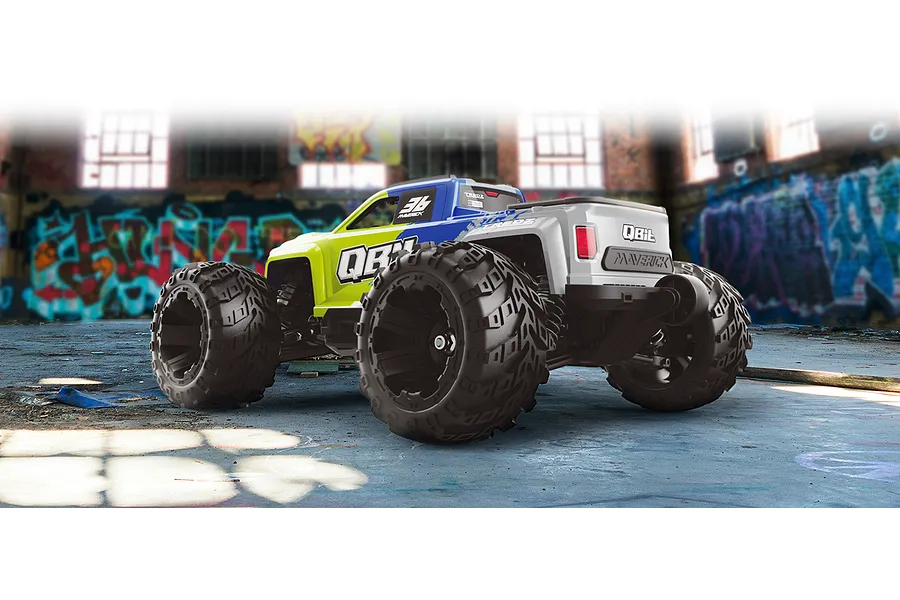 Maverick QBit Pro RC Monster Truck Electric Brushless 4WD 1/16 Scale RTR - Fluoro Green image 138589
