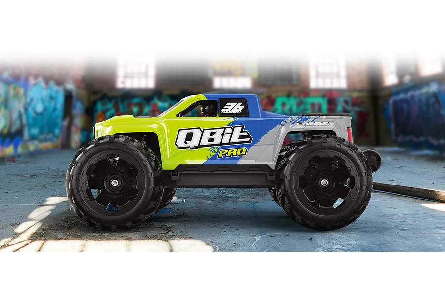 Maverick QBit Pro RC Monster Truck Electric Brushless 4WD 1/16 Scale RTR - Fluoro Green image 138590