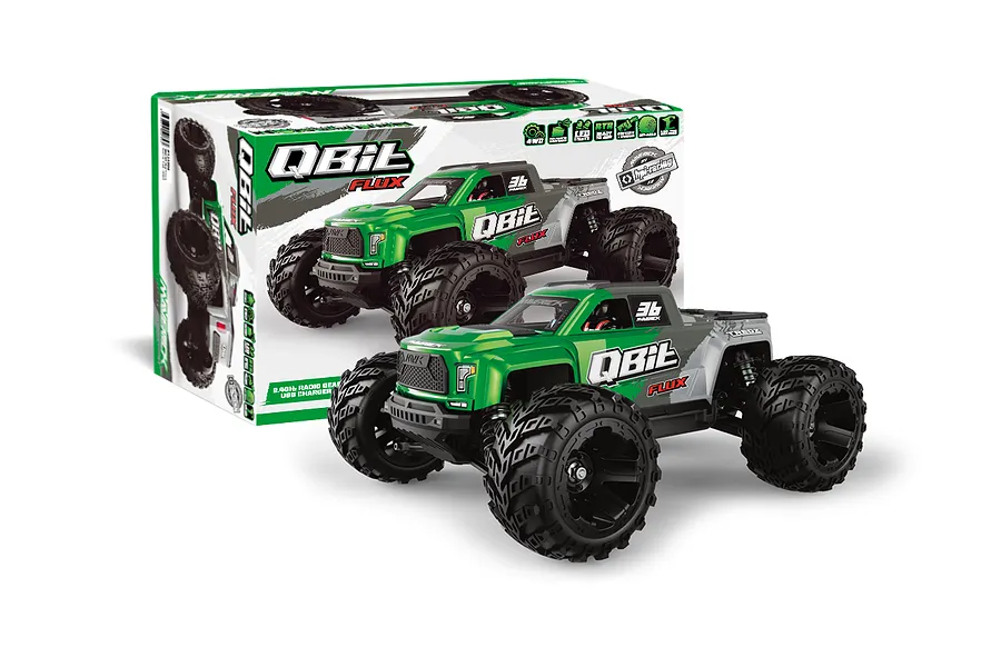 Maverick QBit Flux RC Monster Truck Electric Brushless 4WD 1/16 Scale RTR - Green image 138600