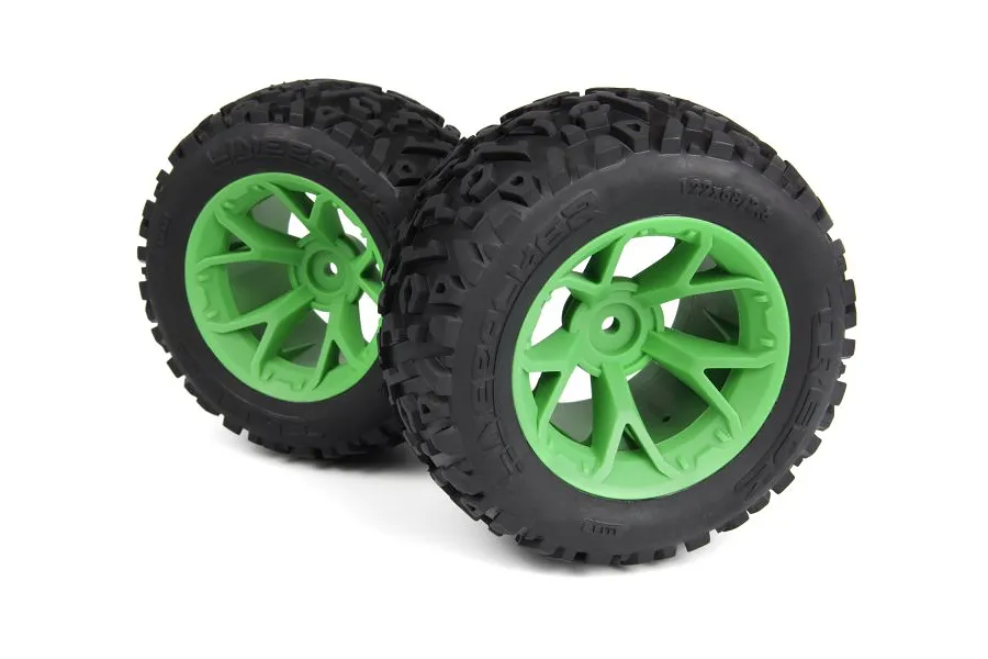 Maverick 2.8&amp;quot; Linebacker Tyres on Green Rims 2Pcs - Glued Wheels image 138630