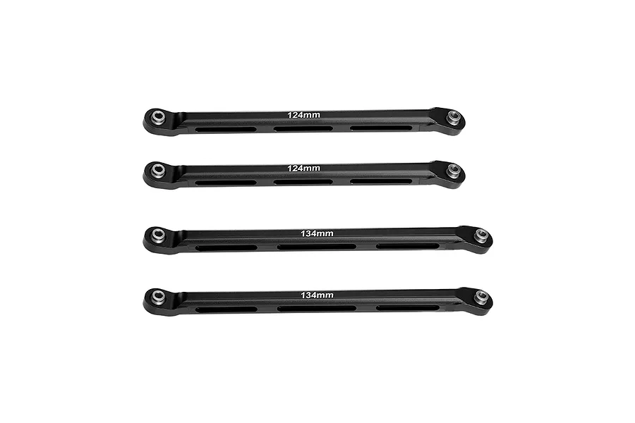 GPM Black Aluminium Front Upper &amp;amp; Lower Chassis Linkages 4Pcs image 139055