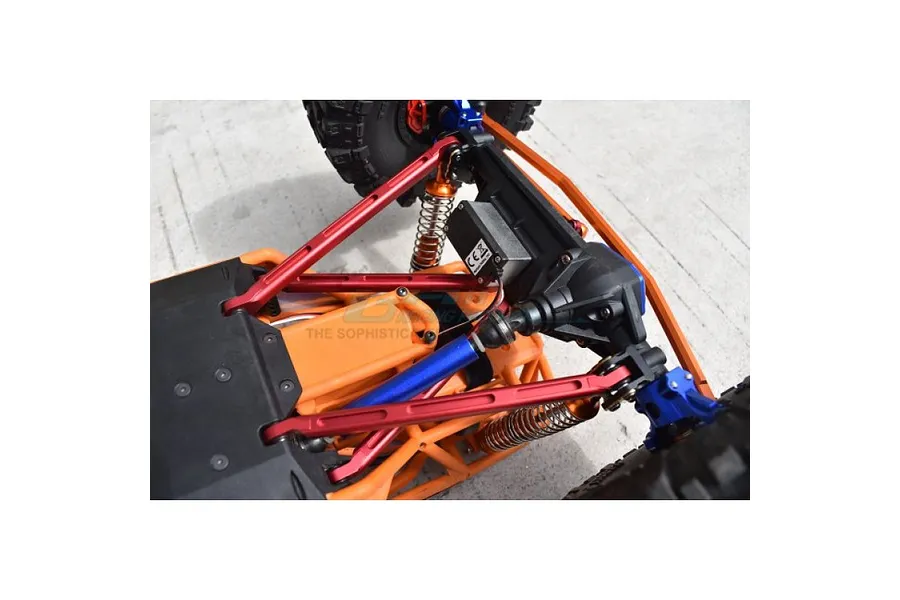 GPM Blue Aluminium Axial RBX10 Ryft Front Upper &amp;amp; Lower Chassis Linkages 4Pcs image 139061