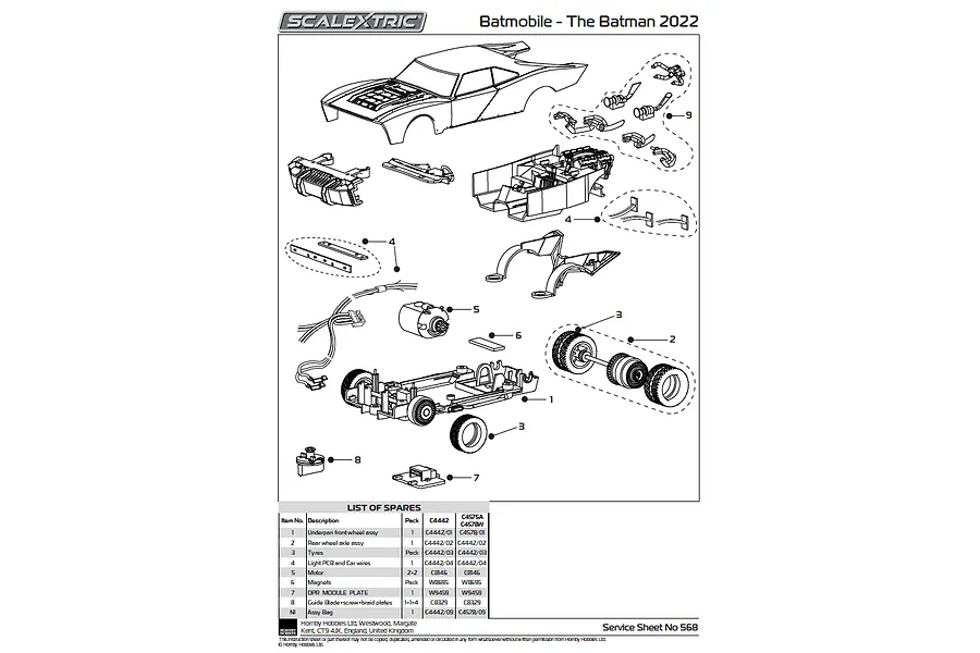 Scalextric 1/32 Batmobile Chromed Ultimate Collection Slot Car Set 3Pcs image 26