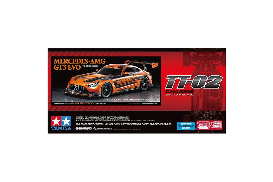 Tamiya TT-02 Mercedes-AMG GT3 EVO RC Car Electric 4WD 1/10 Scale Kit image 139569