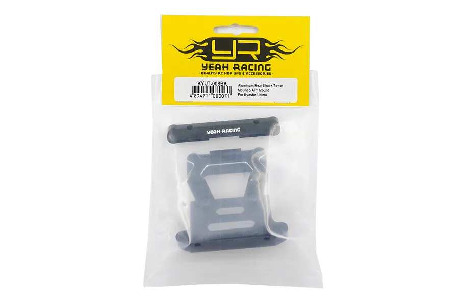 Yeah Racing Aluminium Rear Shock Tower Mount and Arm Mount for Kyosho Ultima in original retail packaging.