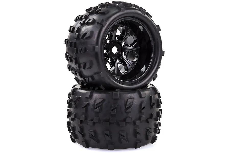 HSP 3.8&amp;quot; Off Road Tyres on Black Rims - Wheels 2Pcs image 13969