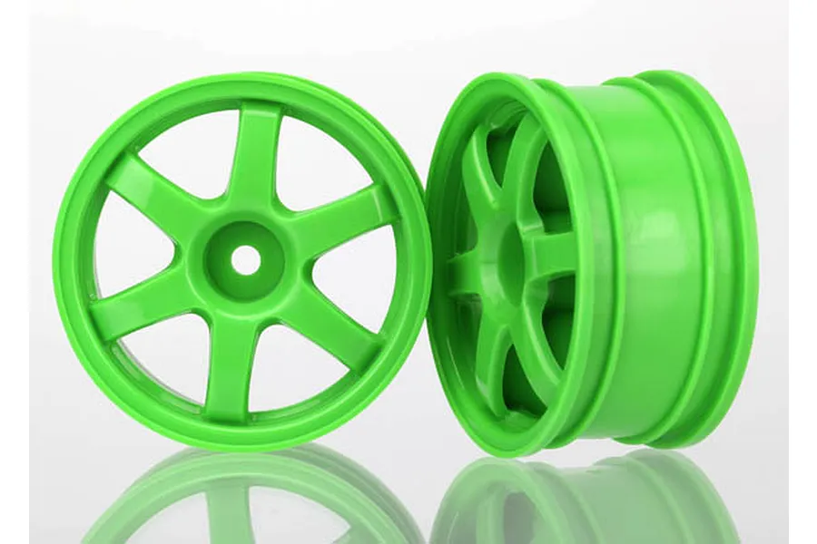 Traxxas 1.9&amp;quot; Volk Racing TE37 Green Rims 2Pcs image 13983