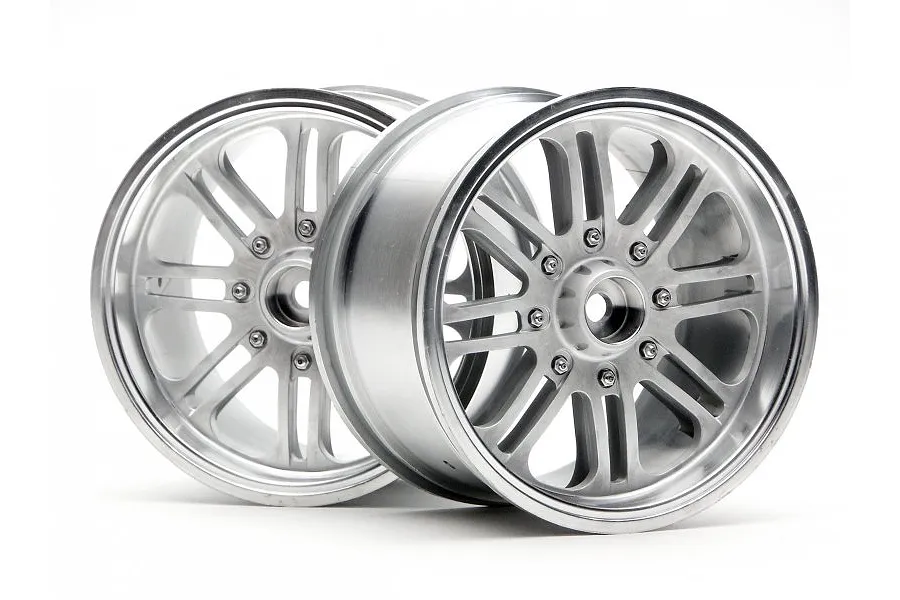 HPI 3.3&amp;quot; 8 Spoke Matte Chrome Rims 2Pcs image 13995