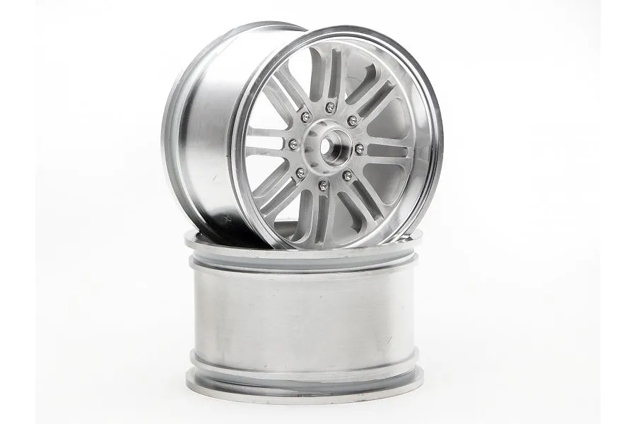 HPI 3.3&amp;quot; 8 Spoke Matte Chrome Rims 2Pcs image 13997