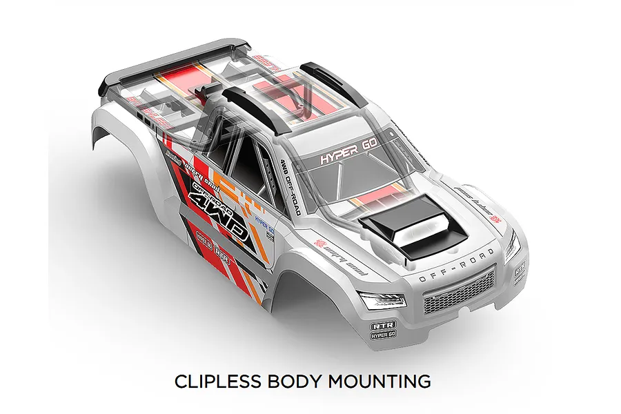 MJX RC 10208 Hyper Go RC Monster Truck Electric Brushless 4WD 1/10 Scale RTR - White image 139977