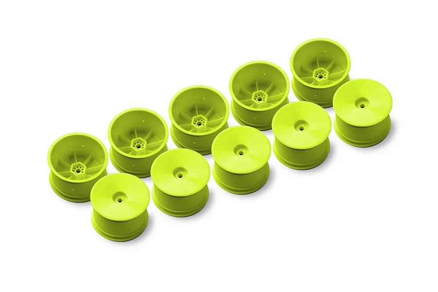 XRAY Rear 4WD Hard Aerodisk Rims 10Pcs - Yellow image 140129