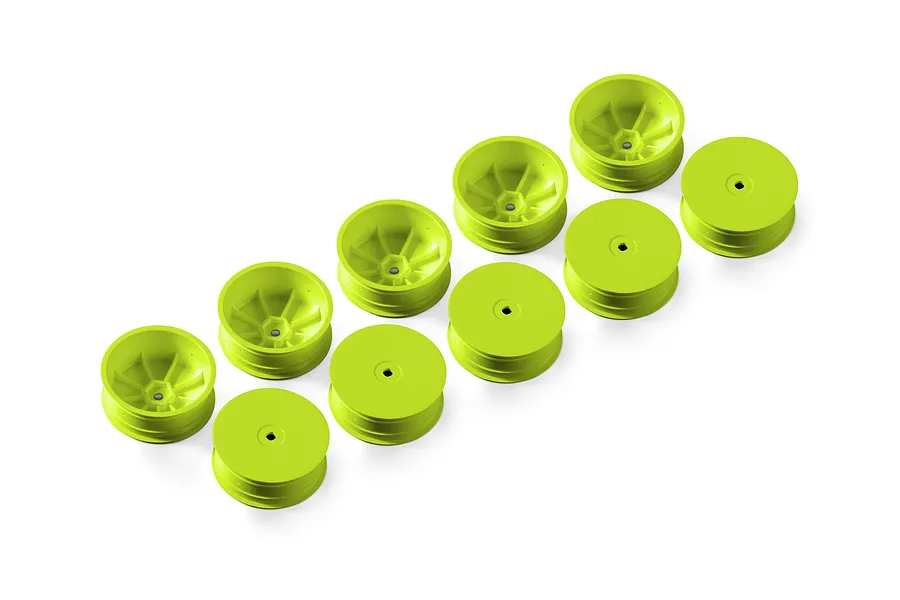 XRAY Front 4WD Hard Aerodisk Rims 10Pcs - Yellow image 140130