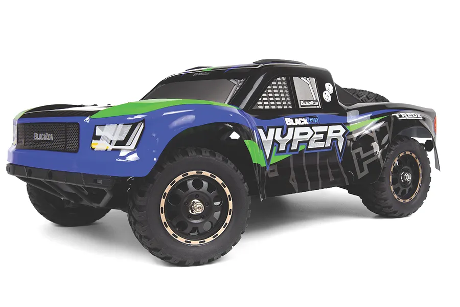 BlackZon Vyper SC RC Short Course Truck Electric 4WD 1/16 Scale RTR - Blue/Green image 140158