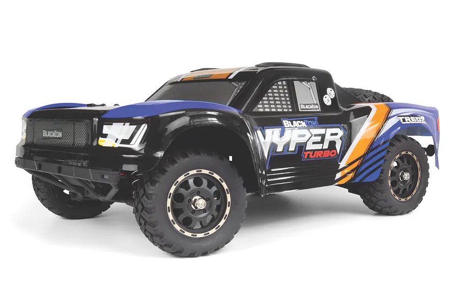BlackZon Vyper SC Turbo RC Short Course Truck Electric Brushless 4WD 1/16 Scale RTR - Blue/Orange image 140160