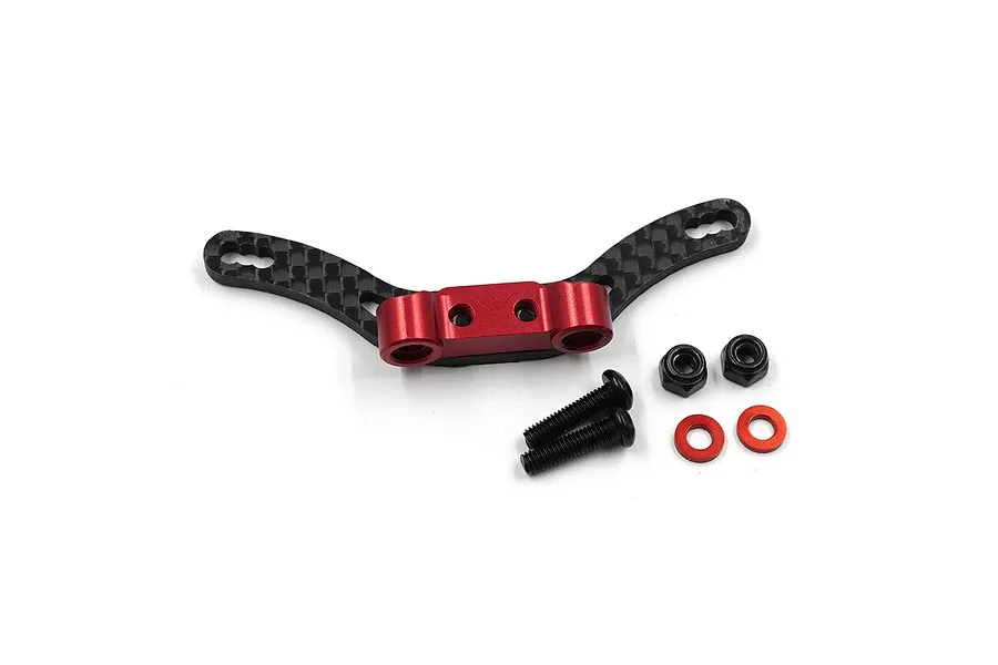 Yeah Racing Carbon Fibre and Aluminium Front Shock Tower - Red image 140195