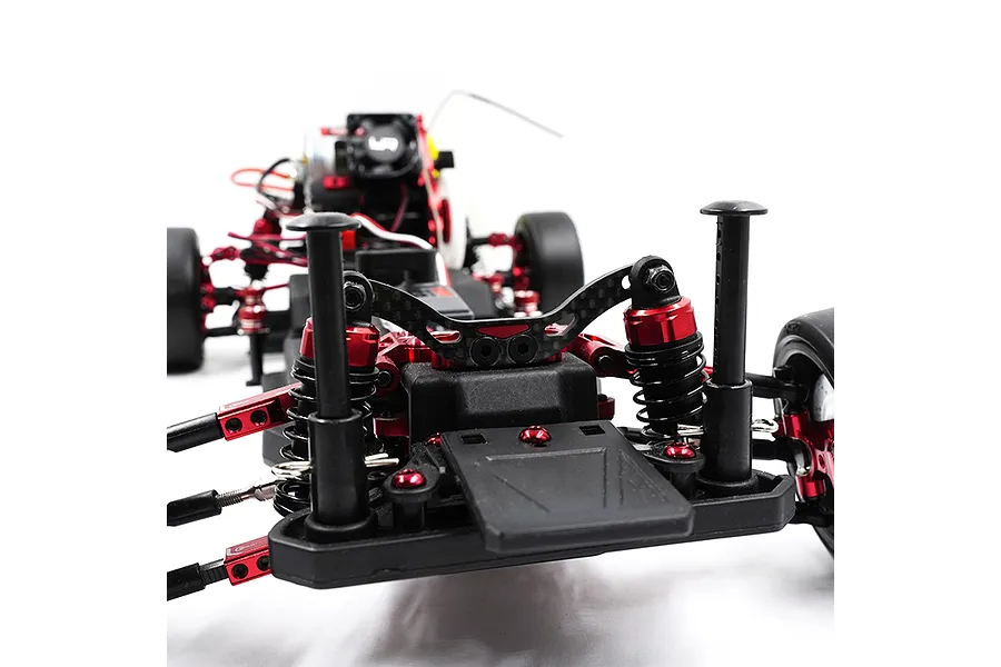 Yeah Racing Carbon Fibre and Aluminium Front Shock Tower - Red image 2