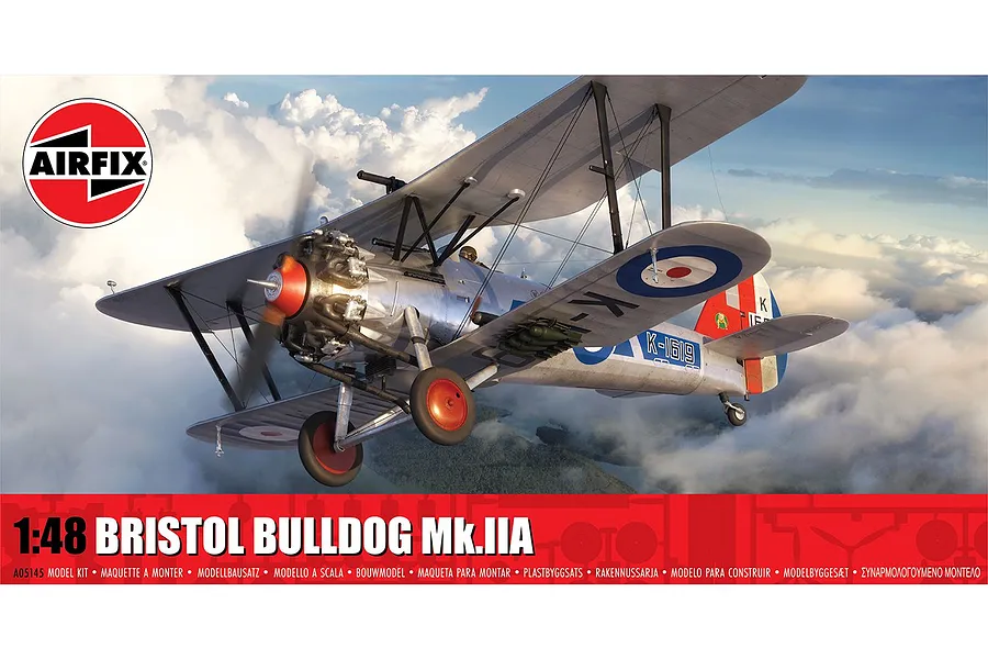 Airfix 1/48 Bristol Bulldog Mk.IIA BiPlane Fighter Scaled Plastic Model Kit image 140376