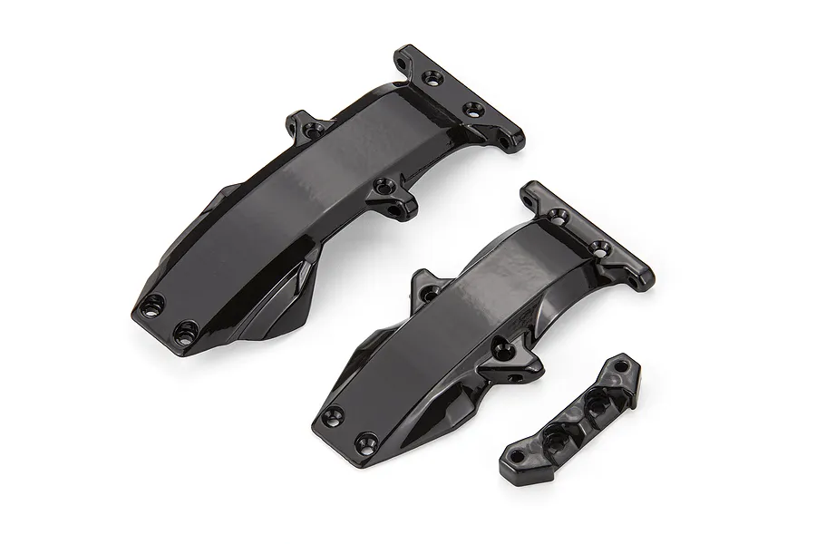 Atrek Aluminium Front and Rear Skid Plates with Suspension Arm Pin Mount Set - Black image 140537
