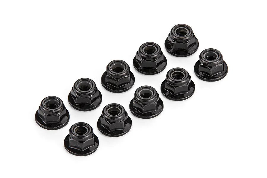 Atrek Steel 4mm Flanged Serrated Wheel Nuts 10Pcs - Black image 140954