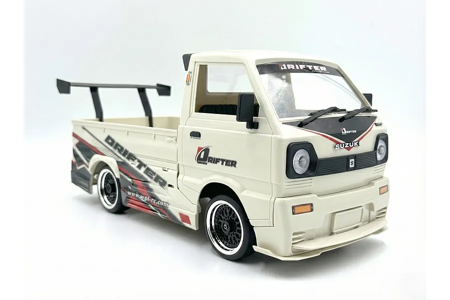WPL D14S Suzuki Carry with Wide Body Kit RC Drift Kei Truck Electric Brushless 4WD 1/10 Scale RTR - White image 141311