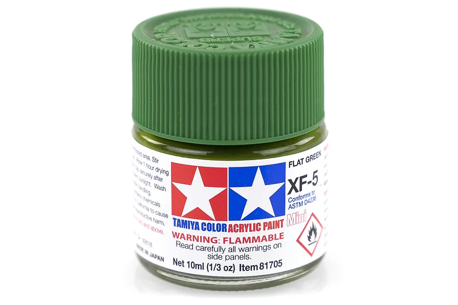 Tamiya XF-5 Flat Green Flat Acrylic Paint 10ml image 14146