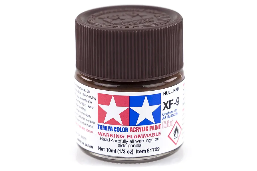Tamiya XF-9 Hull Red Flat Acrylic Paint 10ml image 14149