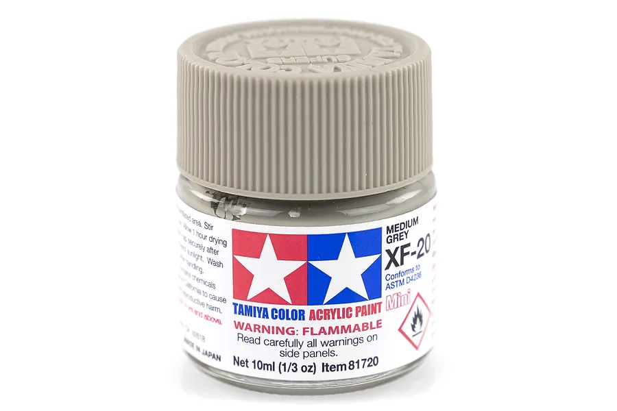 Tamiya XF-20 Medium Grey Flat Acrylic Paint 10ml image 14156