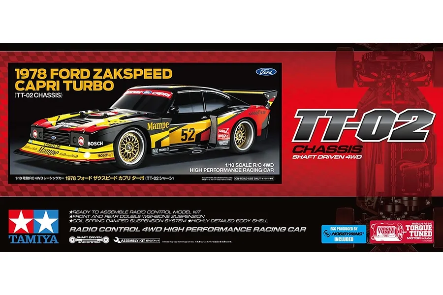 Tamiya TT-02 Ford Capri Turbo RC Car Electric 4WD 1/10 Scale Kit - Zakspeed image 141559