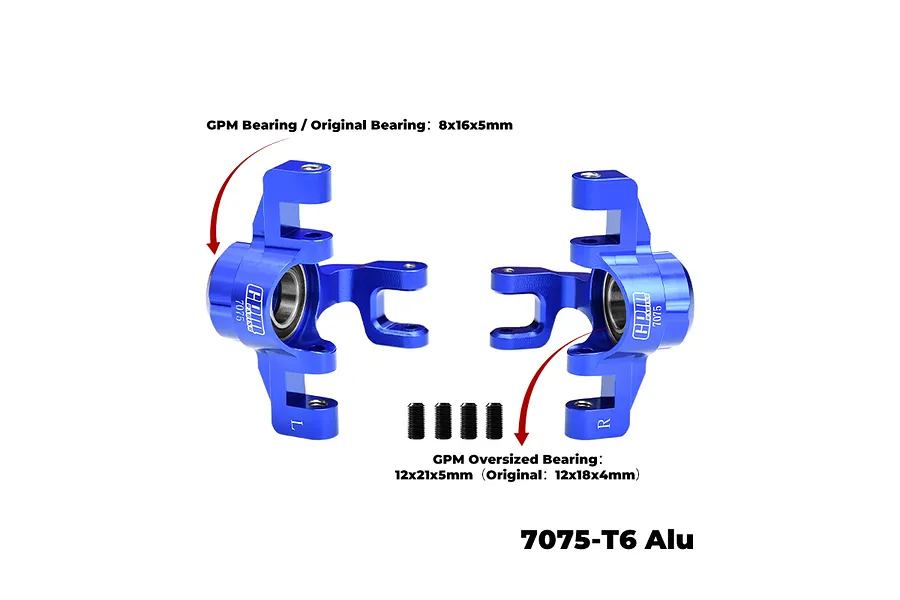 GPM Aluminium Front Steering Hubs 2Pcs - Red image 141576