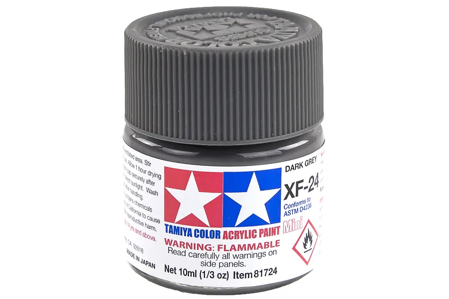 Tamiya XF-24 Dark Grey Flat Acrylic Paint 10ml image 14159