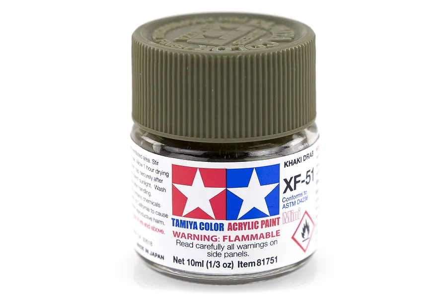 Tamiya XF-51 Khaki Drab Flat Acrylic Paint 10ml image 14161