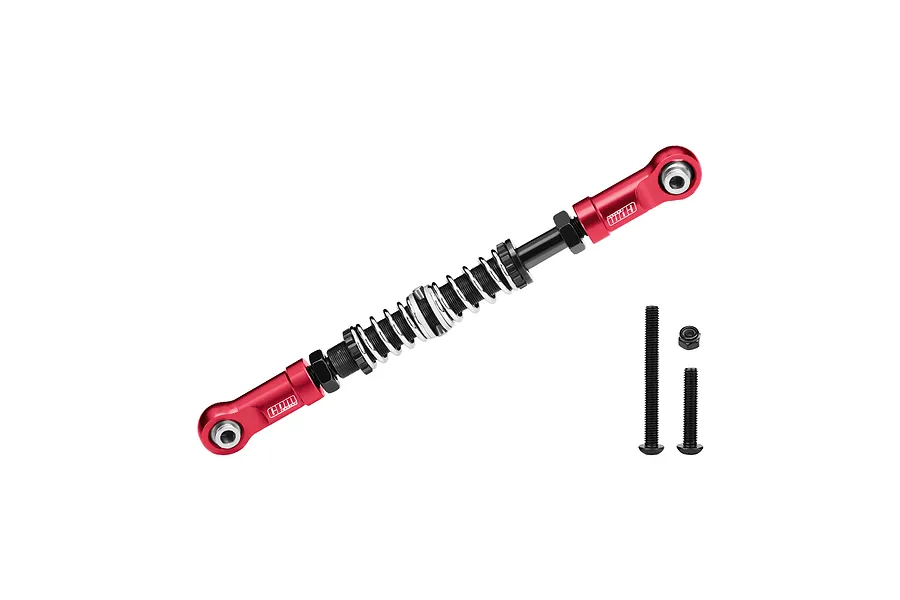GPM Aluminium 100-113mm Servo Steering Link with Adjustable Spring - Red image 141606