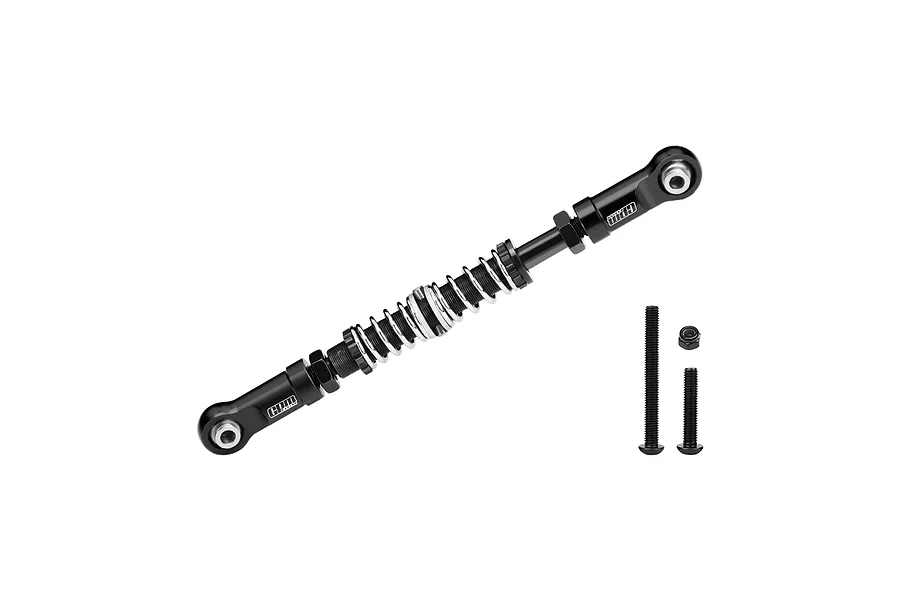 GPM Aluminium 100-113mm Servo Steering Link with Adjustable Spring - Black image 141618