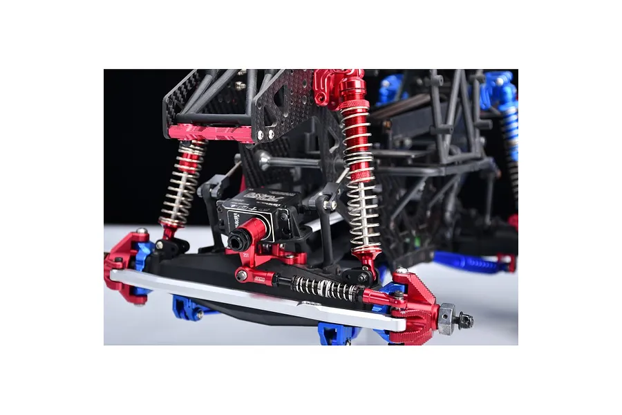 GPM Aluminium 100-113mm Servo Steering Link with Adjustable Spring - Black image 4