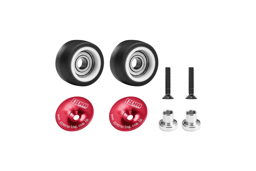 GPM Aluminium Wheelie Bar Wheels with Axles Set - Red image 1
